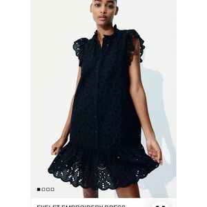 H & M Black Eyelet Dress